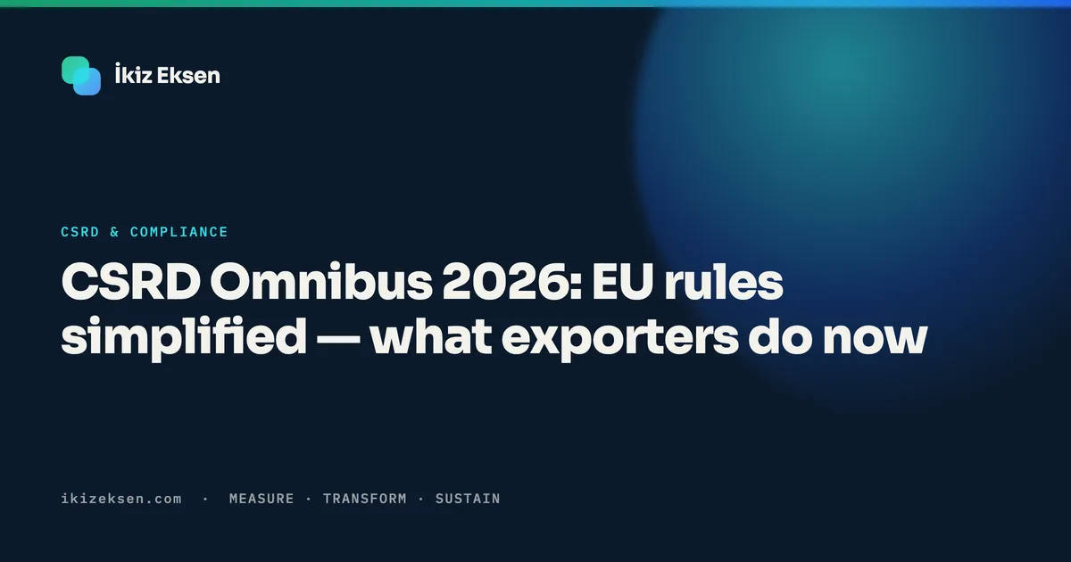 CSRD Omnibus 2026: EU rules simplified — what exporters do now