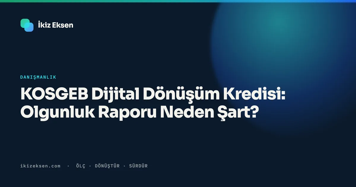 KOSGEB Dijital Dönüşüm Kredisi: Olgunluk Raporu Neden Şart?